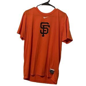 Nike Mens Orange Dri-Fit Fanatics Giants Official Logo T-Shirt Large